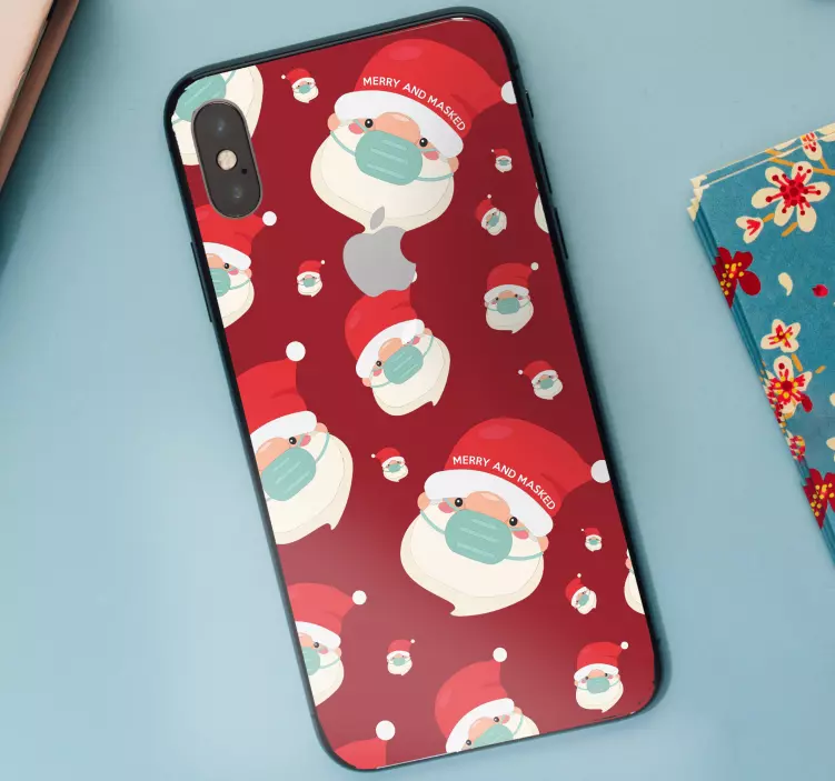 Adesivo murale rugby facce di babbo natale allegro - TenStickers