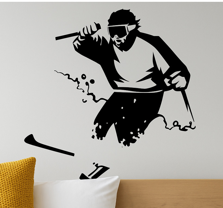 Adesivo sport estremo freerider nella neve profonda - TenStickers