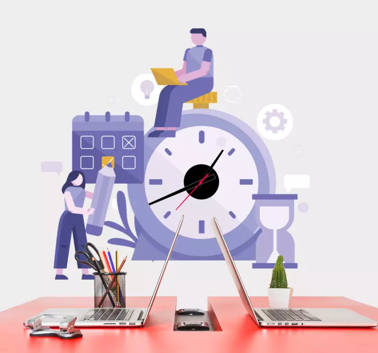 Adesivo murale rugby gestione del tempo di produttività - TenStickers