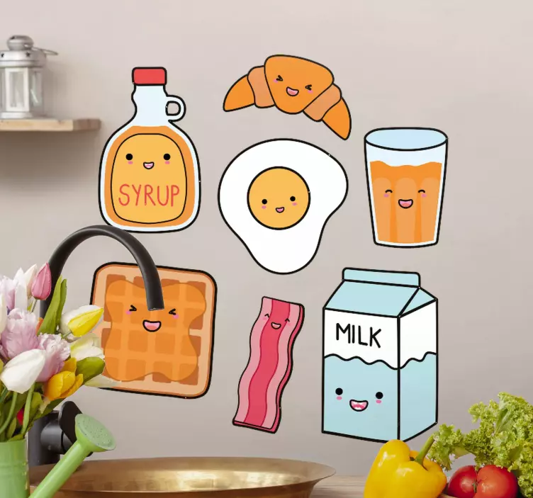 Adesivo murale rugby graziosi articoli per la colazione - TenStickers