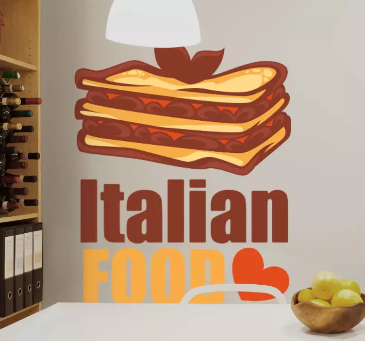Adesivo murale rugby lasagna italiana gourmet - TenStickers