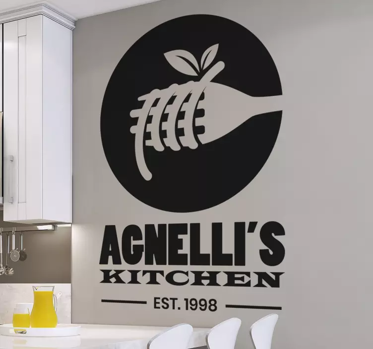 Adesivo murale rugby logo della forchetta da cucina - TenStickers