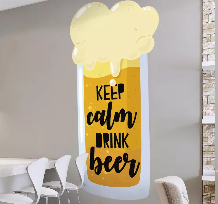 Adesivo murale rugby mantieni la calma bevi birra - TenStickers