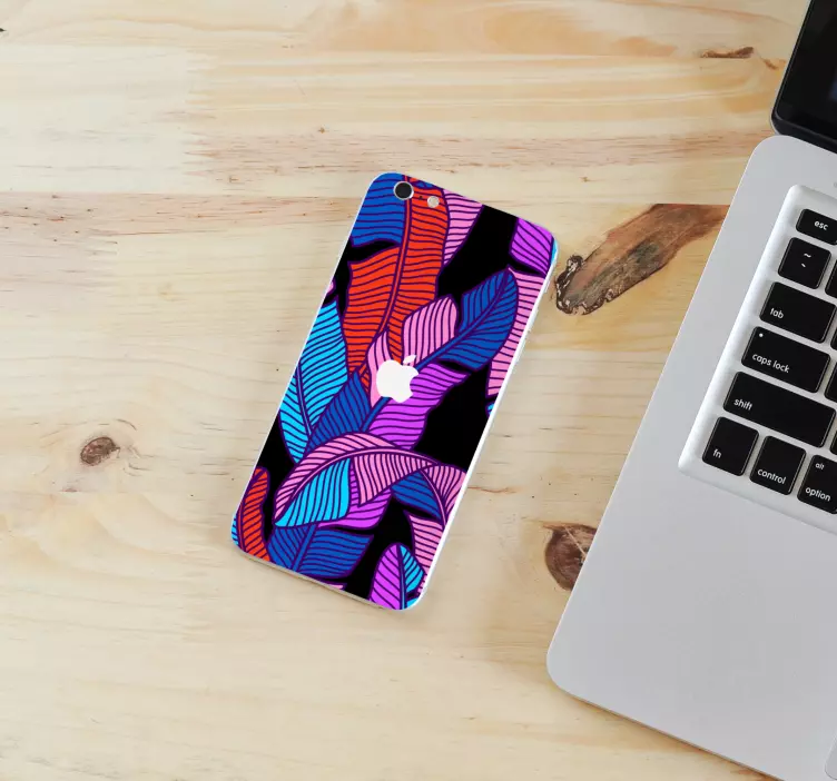 Adesivo murale rugby motivi di foglie vivaci - TenStickers