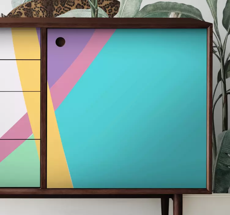 Carta adesiva per mobili motivi geometrici colorati - TenStickers