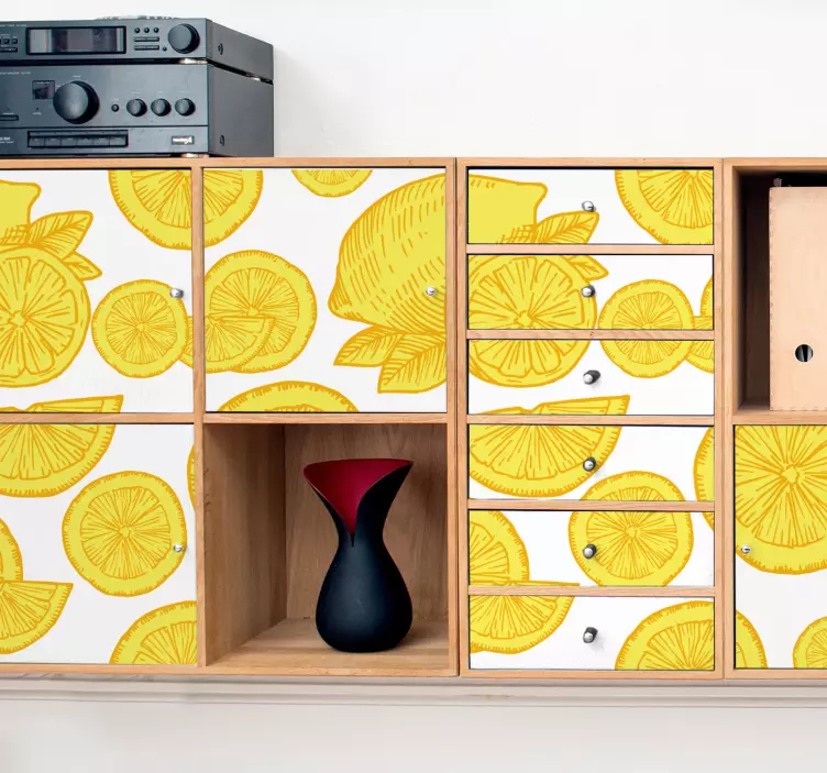 Adesivo murale rugby motivo a fetta di limone - TenStickers