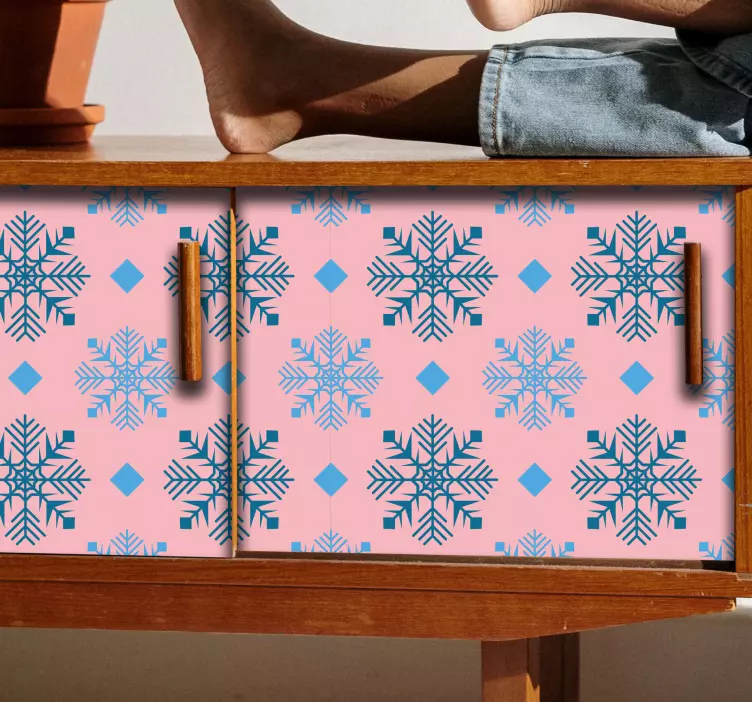 Adesivo murale rugby motivo a fiocco di neve rosa - TenStickers