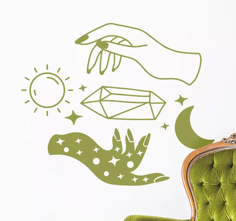 Adesivo murale rugby motivo della mano celeste - TenStickers