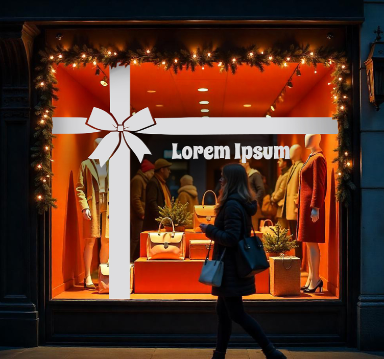 Adesivo murale rugby nastro regalo personalizzato - TenStickers