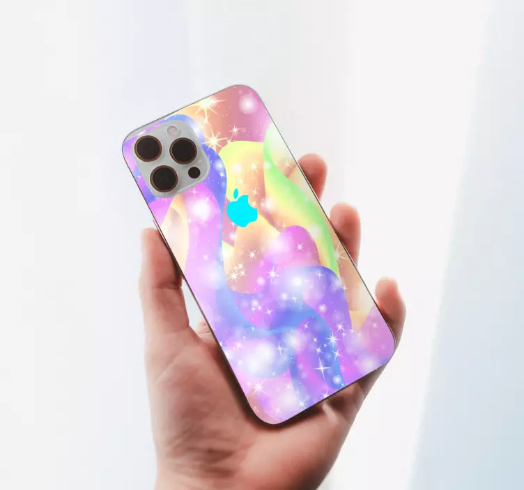 Adesivo murale rugby onde di colore scintillanti - TenStickers