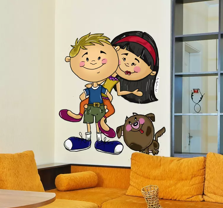 Adesivo murale rugby personaggi giocosi dei bambini - TenStickers