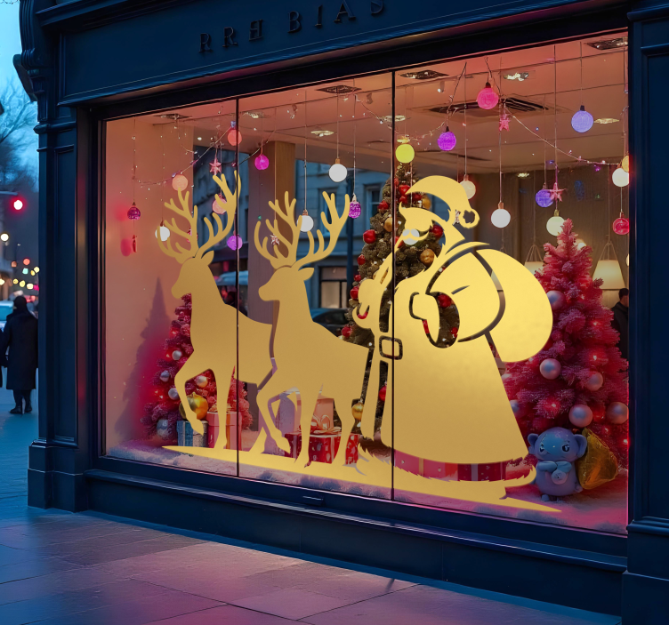 Adesivo murale rugby sagoma di babbo natale - TenStickers