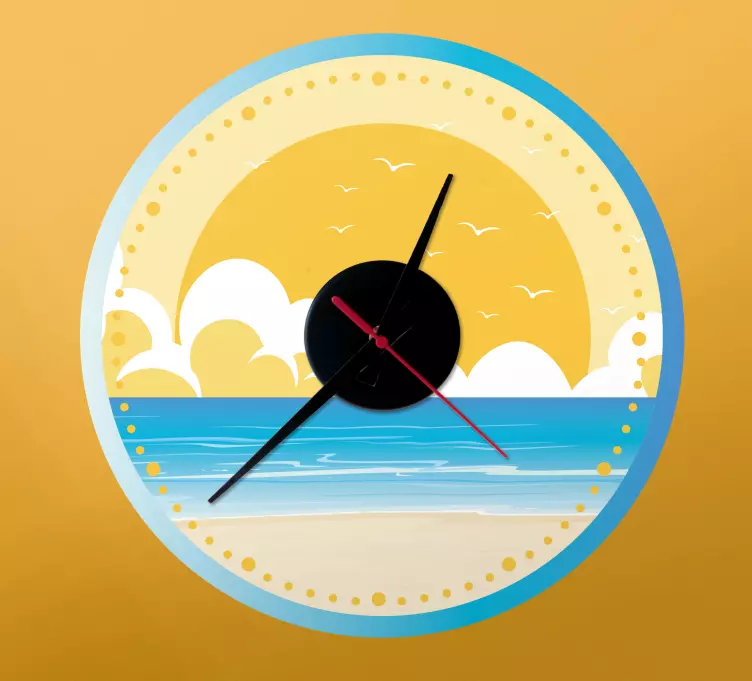 Orologio adesivo scena tramonto sulla spiaggia - TenStickers