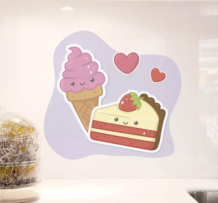 Adesivo murale rugby simpatici personaggi dei dessert - TenStickers