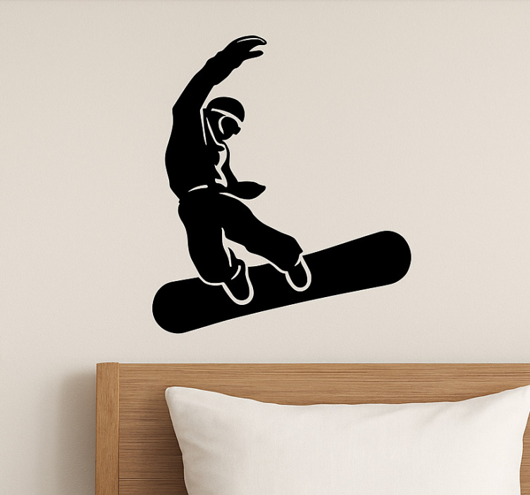 Adesivo sport estremo snowboarder in aria - TenStickers