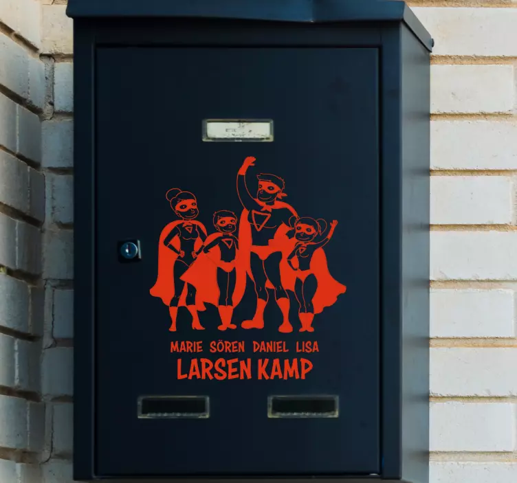 Adesivo murale rugby supereroi di famiglia personalizzabili - TenStickers