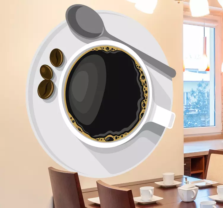 Adesivo murale rugby tazza di caffè sopra la testa - TenStickers