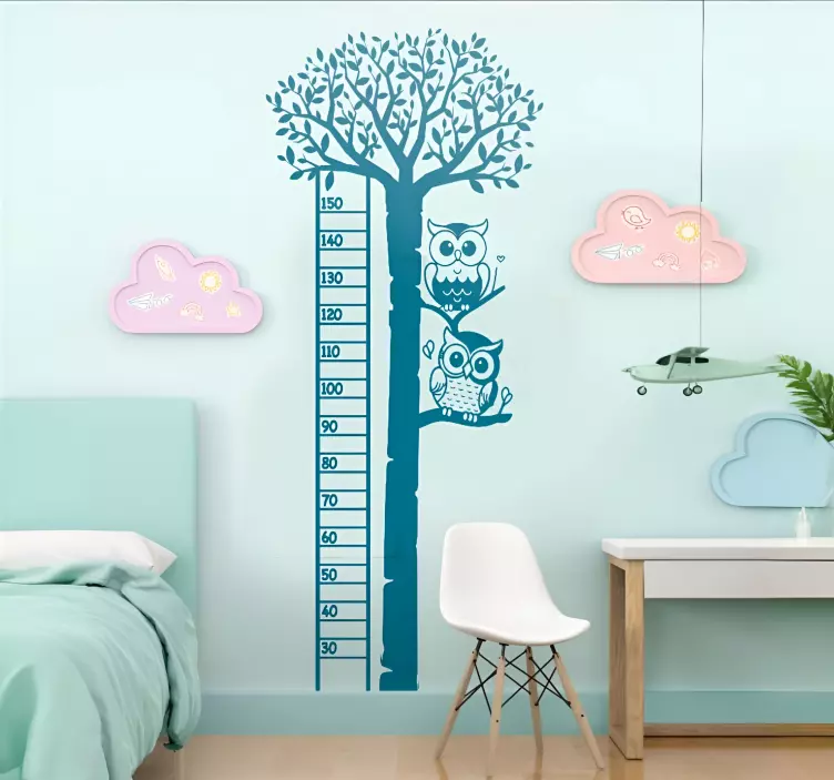 Metro bambini adesivo gufi sull'albero - TenStickers