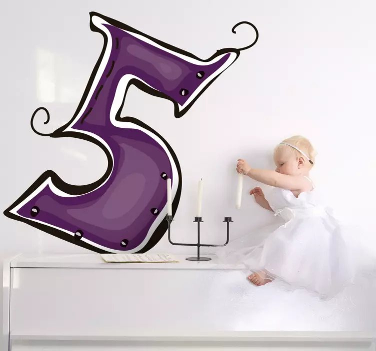 Numeri adesivi bambini cinque - TenStickers