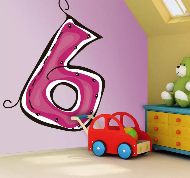 Numeri adesivi bambini numero sei - TenStickers