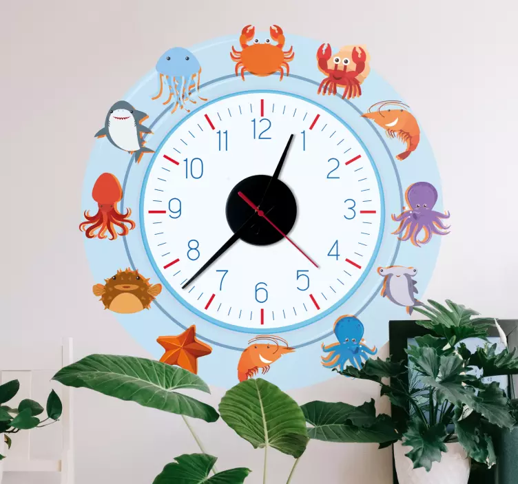 Orologio adesivo creature dell'oceano - TenStickers