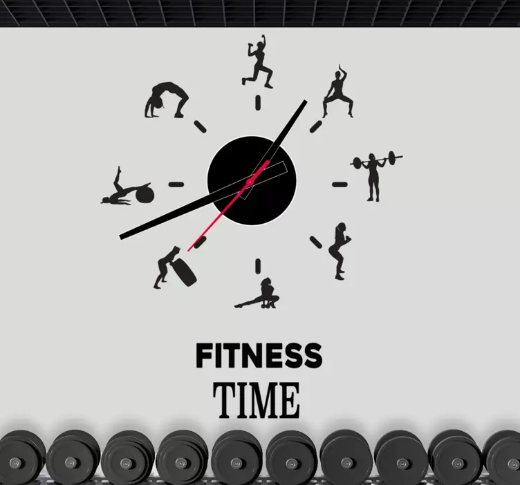 Orologio da parete adesivo è tempo di fitness - TenStickers