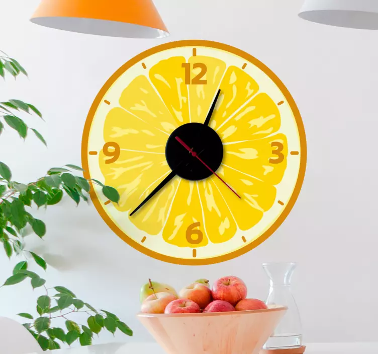 Orologio adesivo fetta di lime - TenStickers