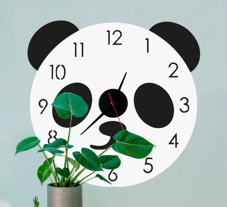 Orologio adesivo orologio panda face - TenStickers