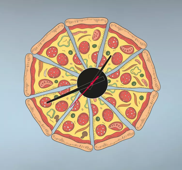 Orologio adesivo con pizza - TenStickers