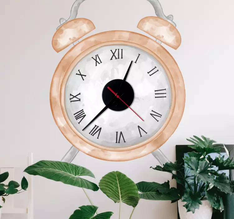 Orologio adesivo sveglia classica beige - TenStickers
