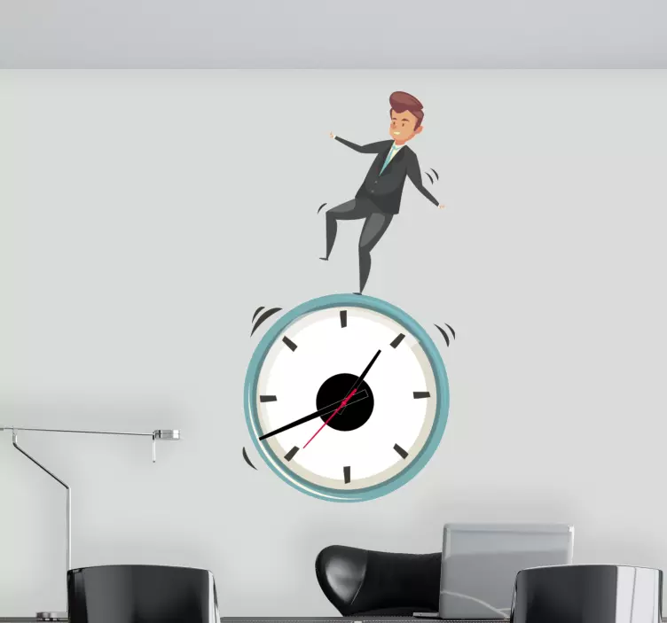 Orologio adesivo uomo in equilibrio - TenStickers