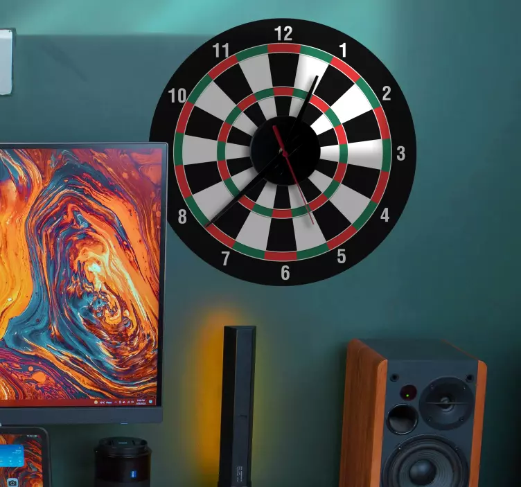 Orologio adesivo da parete gioco tiro al bersaglio - TenStickers