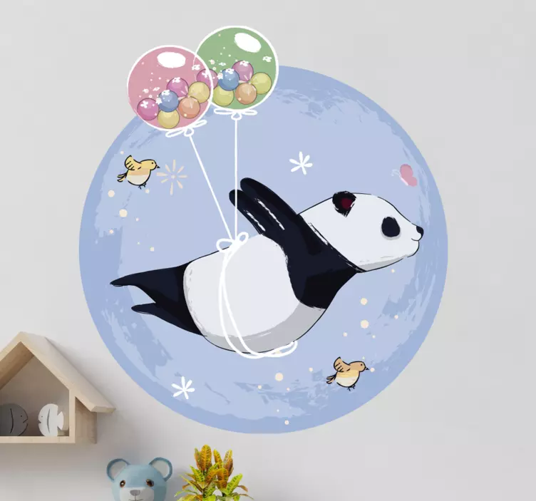 stickerdell'illustrazione del panda di volo - TenStickers
