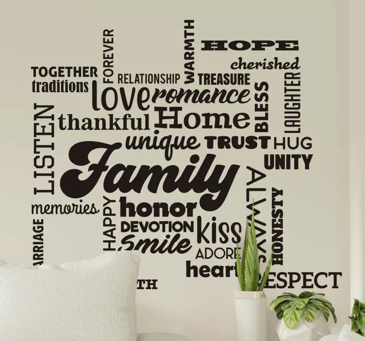 Adesivo per casa con frasi famiglia - TenStickers