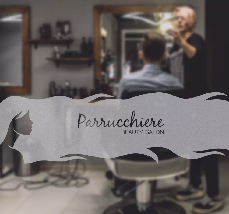 Adesivo per vetrina personalizzabile per parrucchieri - TenStickers