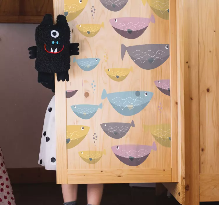 Pellicola adesiva per mobile infantile pesci - TenStickers