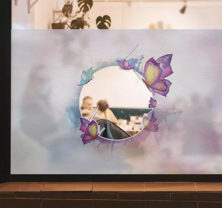 Pellicola adesiva per vetri farfalle colorate - TenStickers