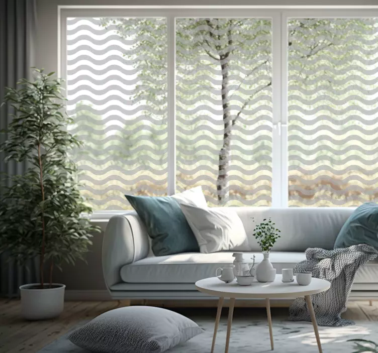 Pellicola adesiva per vetri onde trasparenti - TenStickers