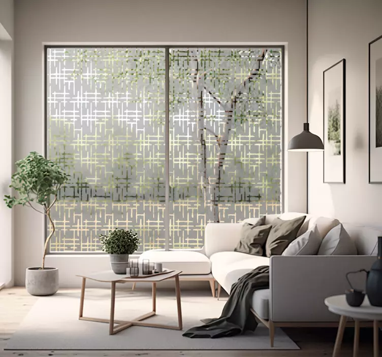 Adesivo per vetri traslucido linee incrociate - TenStickers