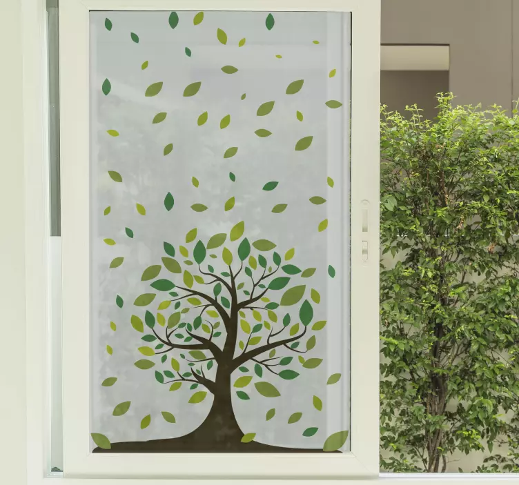 Adesivo per vetri albero e foglie - TenStickers