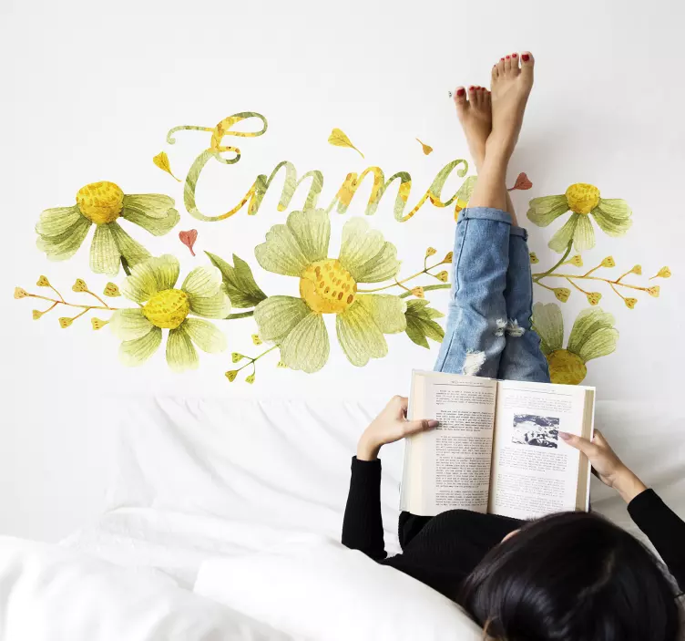 Piante selvatiche vintage e nome personalizzato - TenStickers