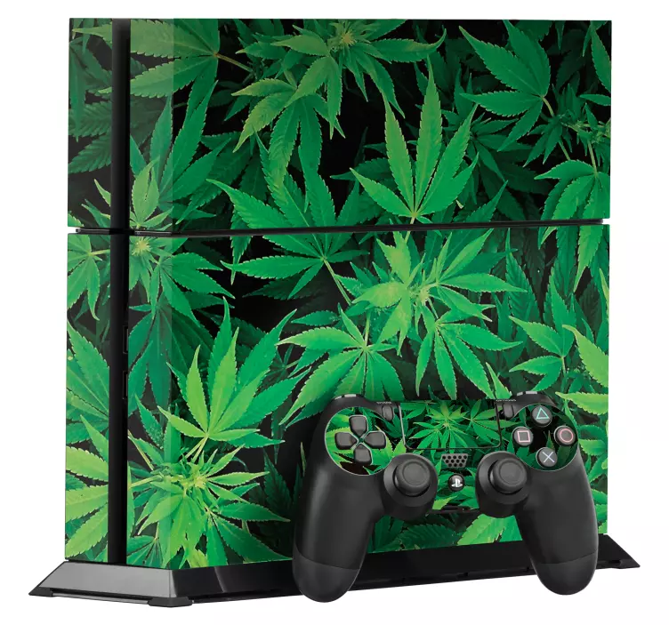 Skin adesiva per PS4 con foglie di marijuana - TenStickers