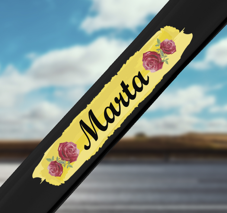 Adesivo bici con fiore personalizzabile rosa - TenStickers