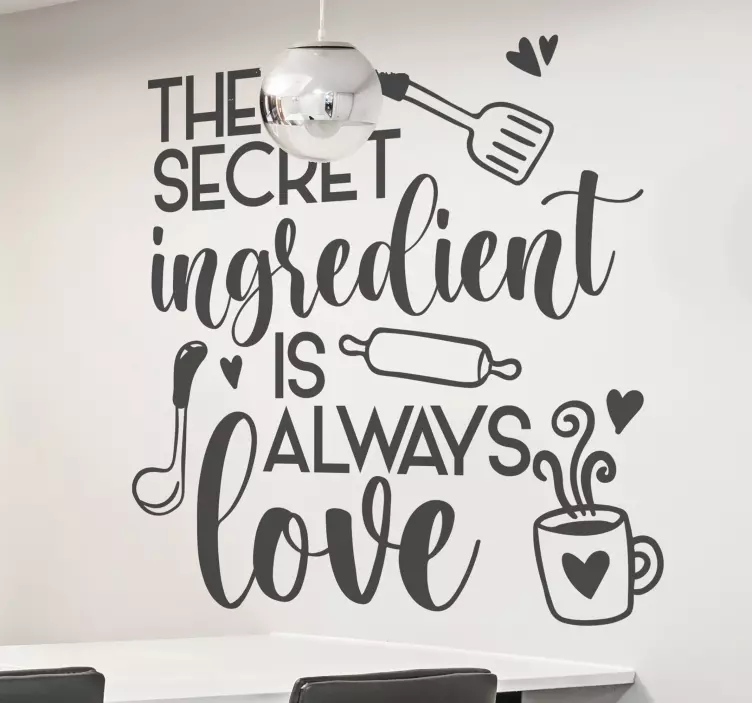 Adesivo cucina ingrediente segreto è sempre amore - TenStickers