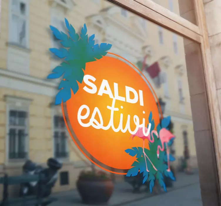 Vetrofanie saldi estivi tropicali - TenStickers