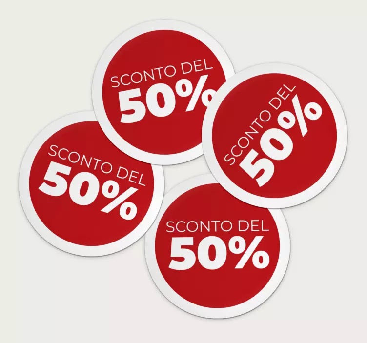 Vetrofanie saldi sconto circolare rosso - TenStickers