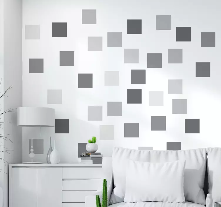 Set di sticker quadretti grigi - TenStickers