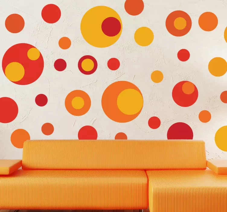 Set di stickers palline colori caldi - TenStickers