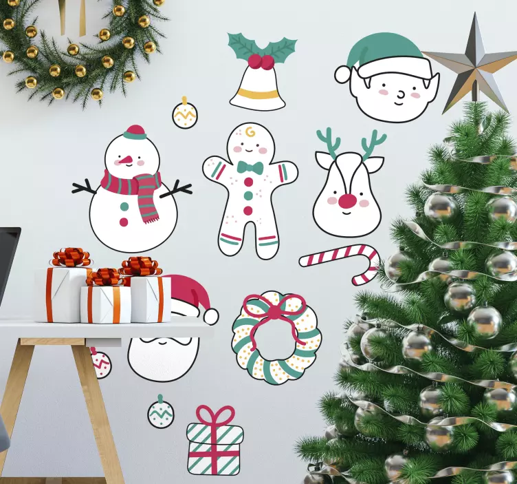 Set di stickers personaggi Natale - TenStickers