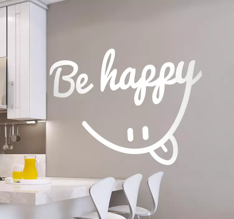 Adesivo murali soggiorno "Be Happy" - TenStickers